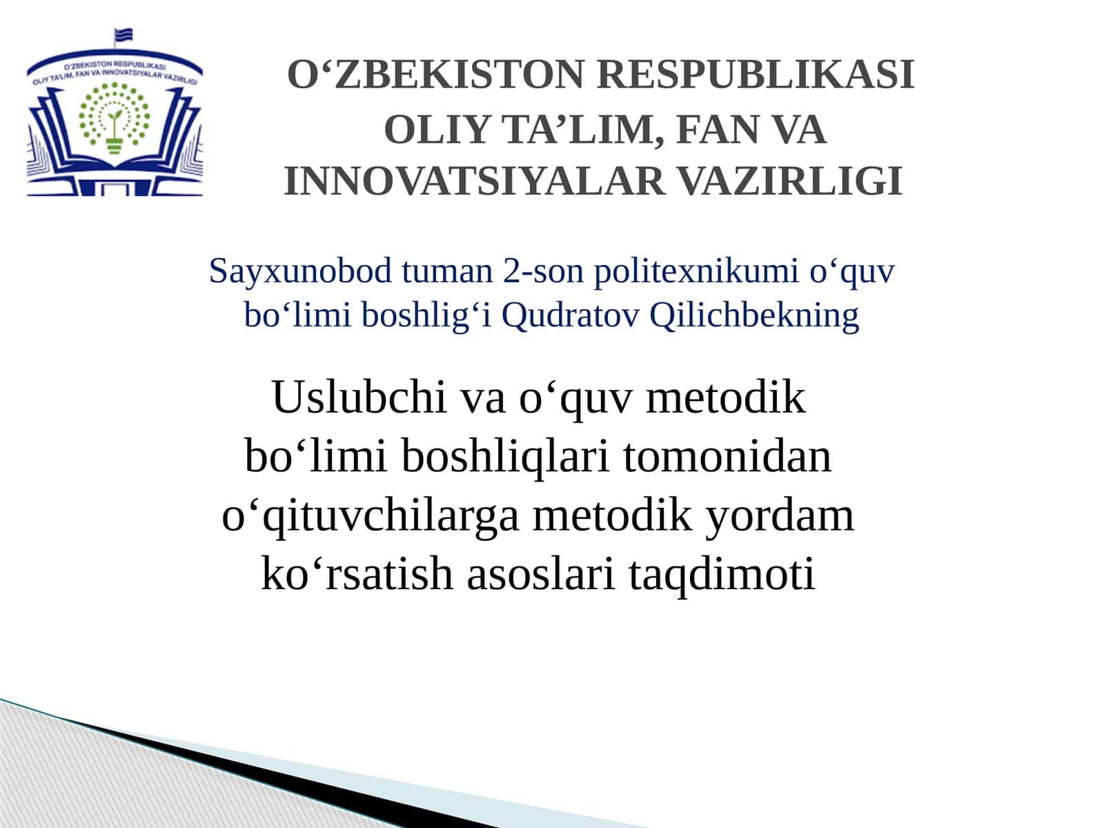 Metodik yordam 1