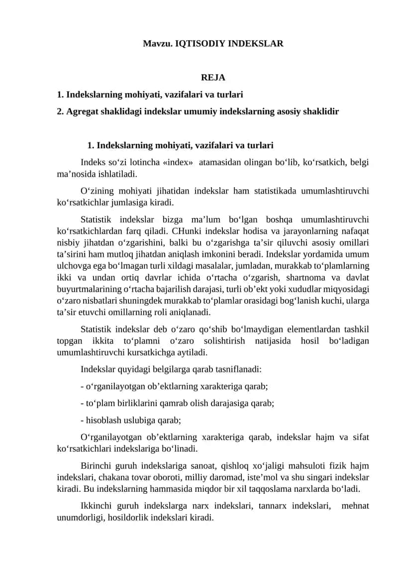 IQTISODIY INDEKSLAR 1