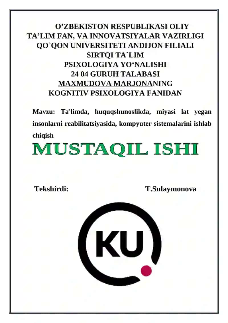 Kognitiv Psixologiya Fanidan 1