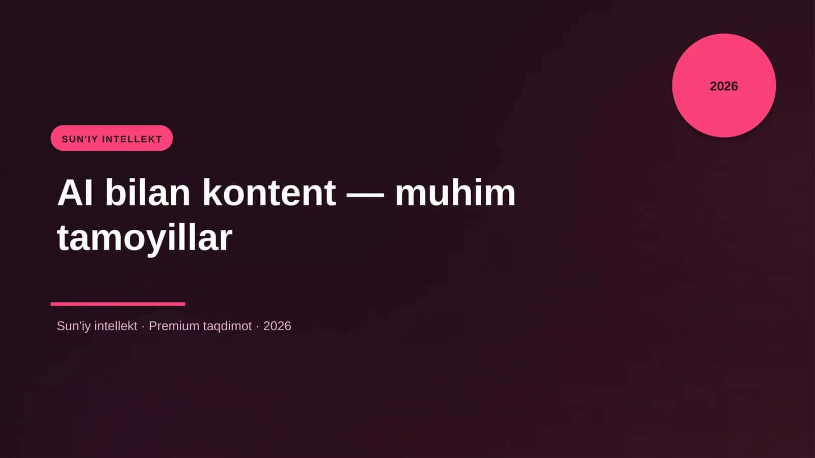 AI bilan kontent — muhim tamoyillar 1