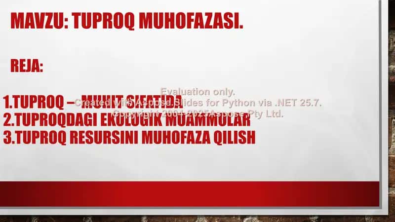 Tuproq muhofazasi 1