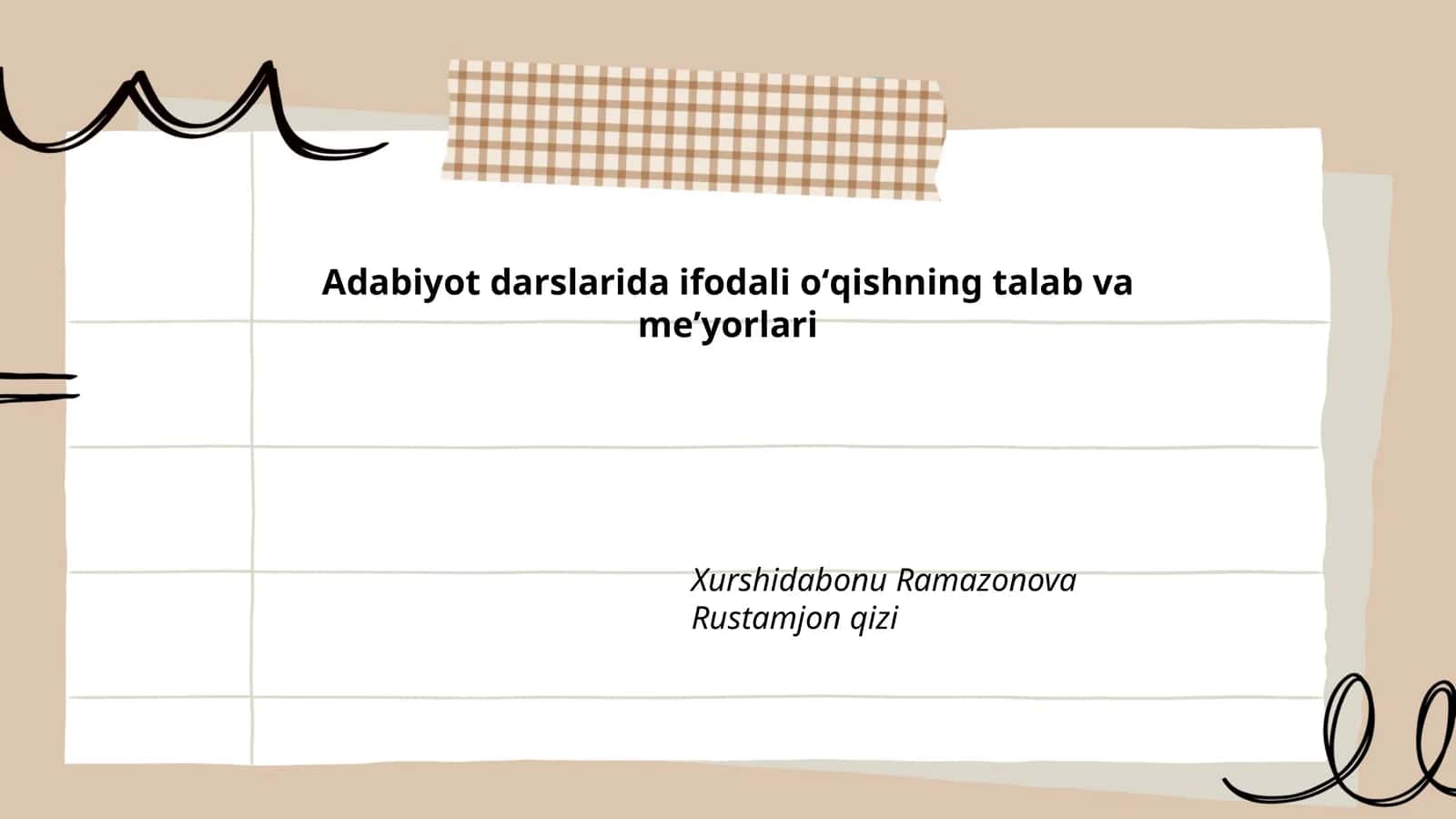 Adabiyot darslarida ifodali oʻqishning talab va meʼyorlari 1
