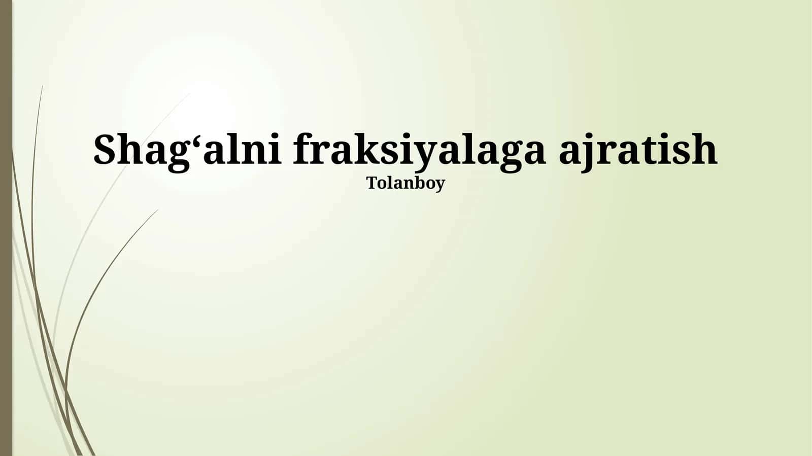 Gravitatsion ajratish 1