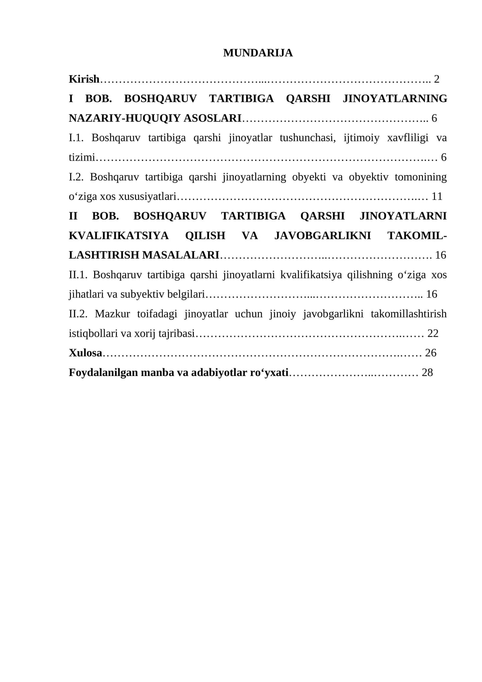 Boshqaruv Tartibiga Qarshi Jinoyatlar 1