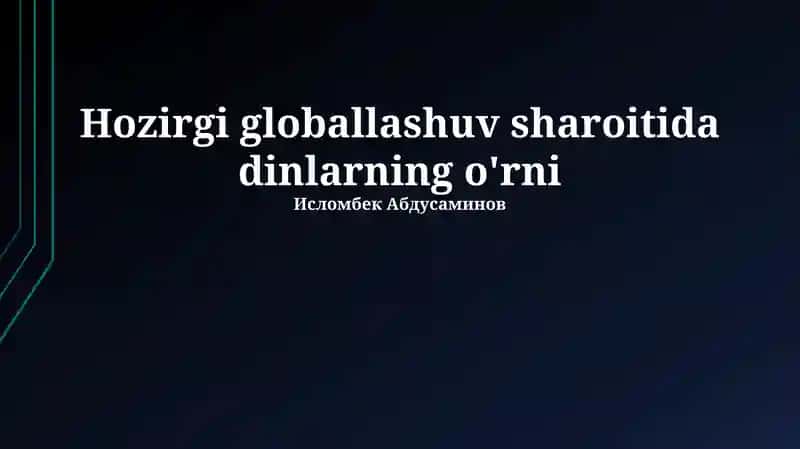 Dinlararo Muloqot va Hamkorlik
