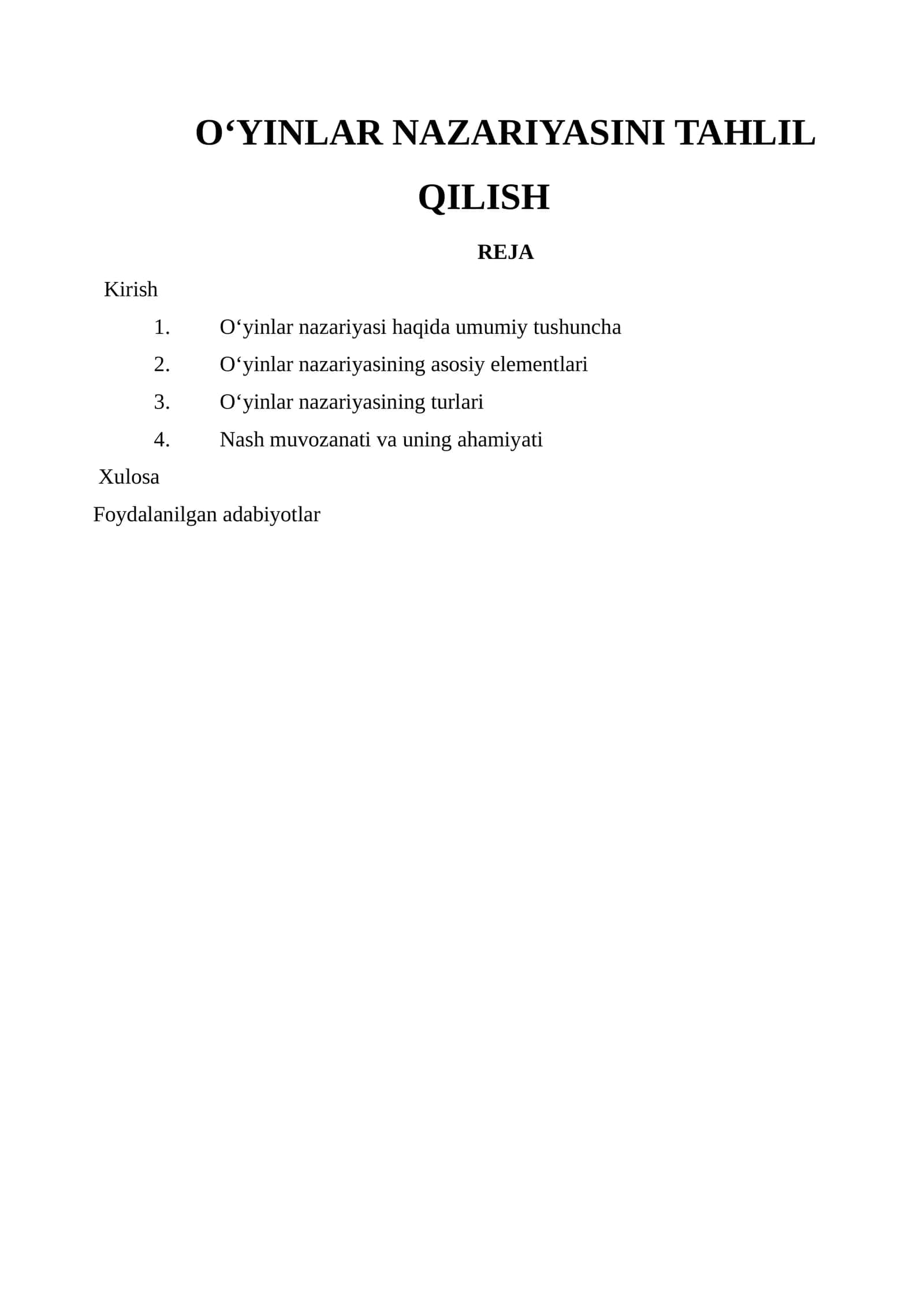 O‘YINLAR NAZARIYASINI TAHLIL QILISH 1