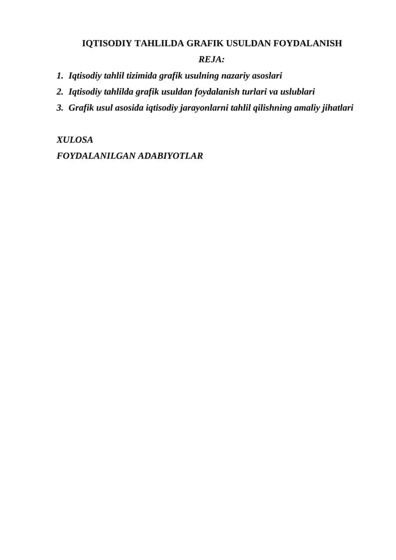 IQTISODIY TAHLILDA GRAFIK USULDAN FOYDALANISH 1