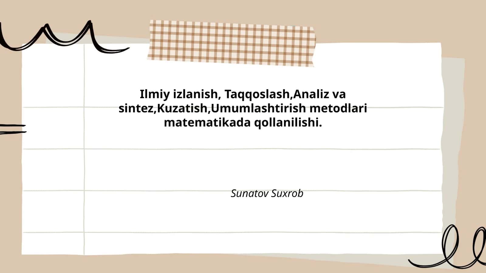 Algebraik tizimlarni taqqoslash va umumlashtirish usullari 1