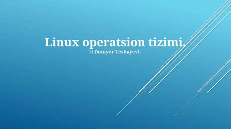 Linux operatsion tizimi 1