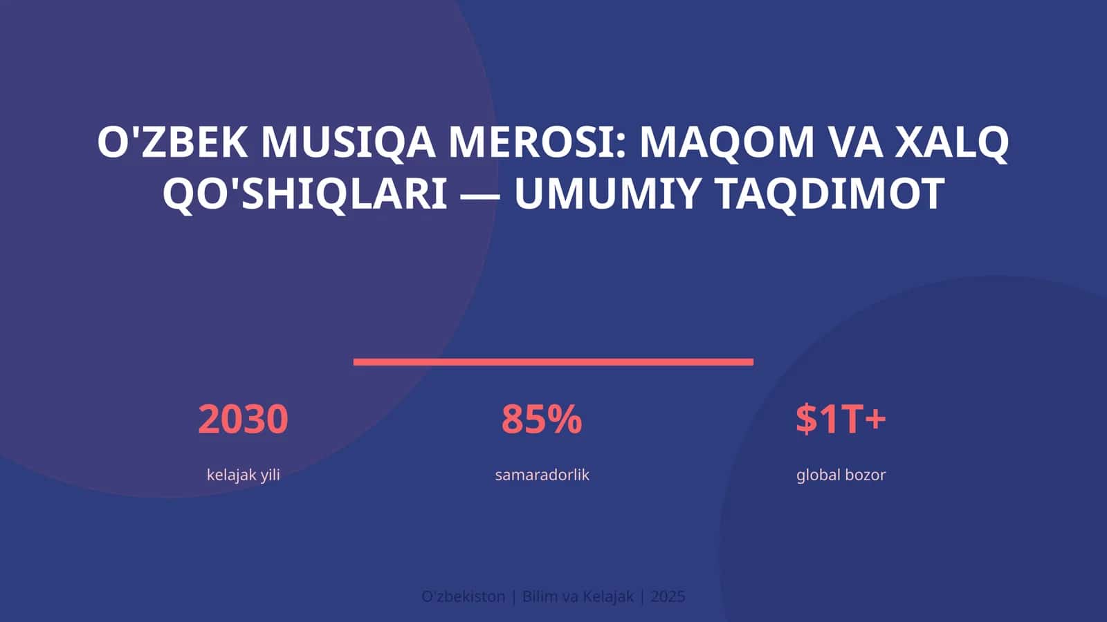 O'zbek musiqa merosi: maqom va xalq qo'shiqlari — umumiy taqdimot 1