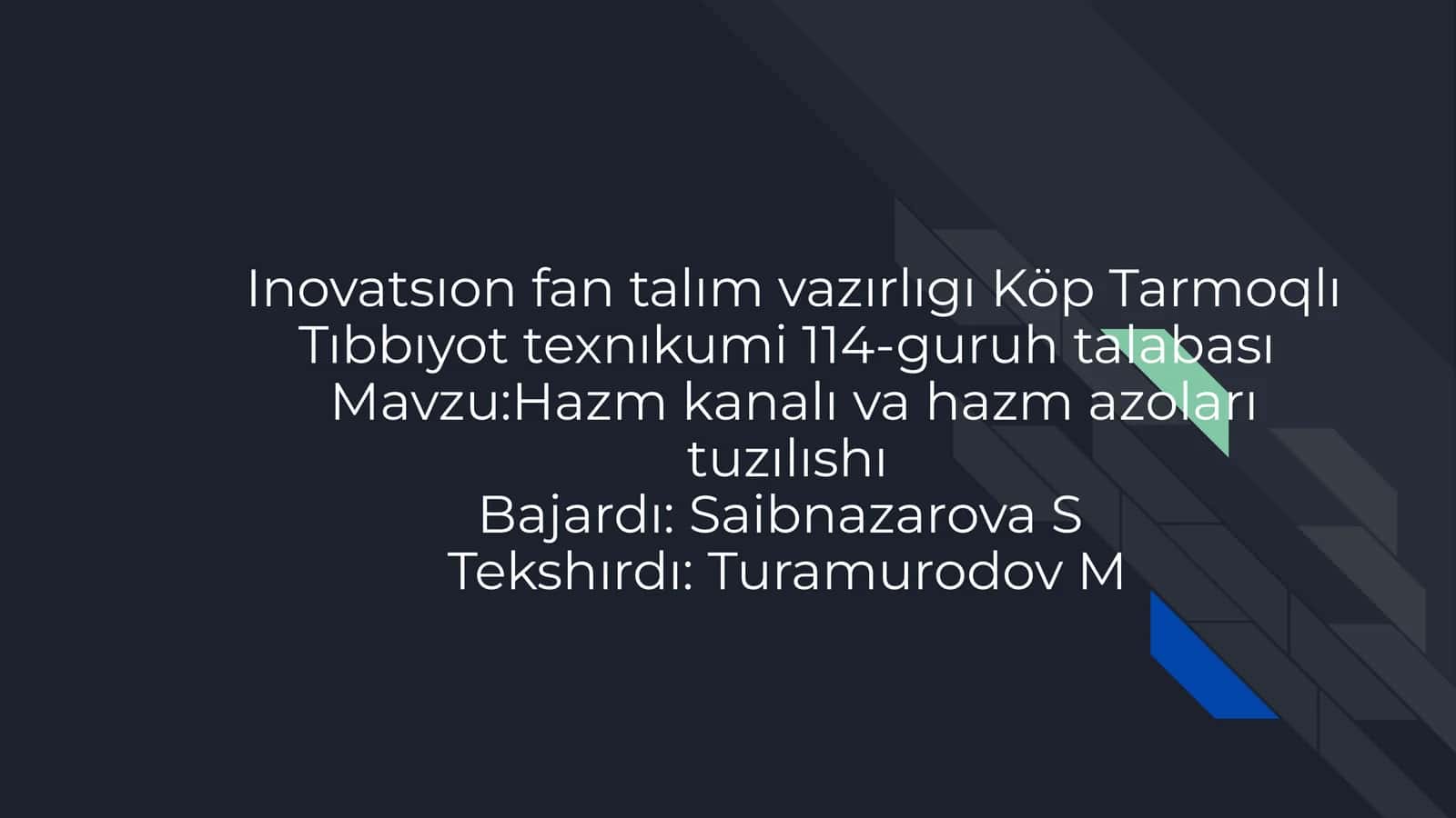 Ovqat hazm qilish tizimi 1