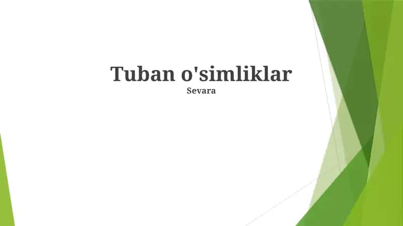 Tuban o'simliklar 1