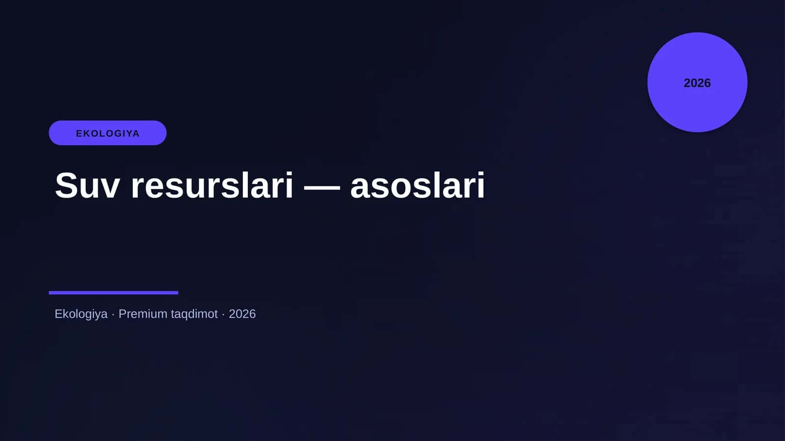 Suv resurslari — asoslari 1