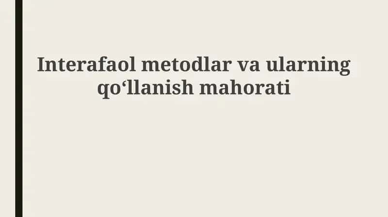 Interaktiv usullar 1