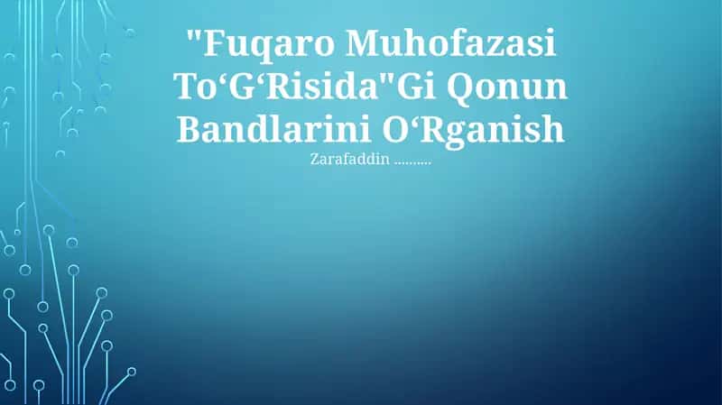 Fuqaro Muhofazasi ToʻGʻRisida 1