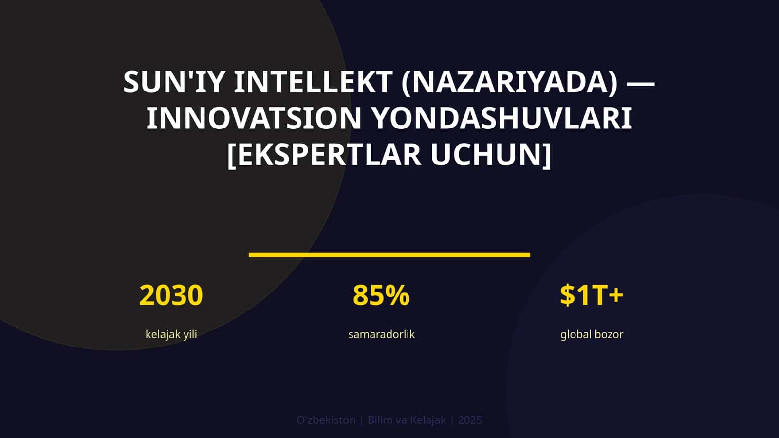 Sun'iy intellekt (nazariyada) — innovatsion yondashuvlari [ekspertlar uchun] 1