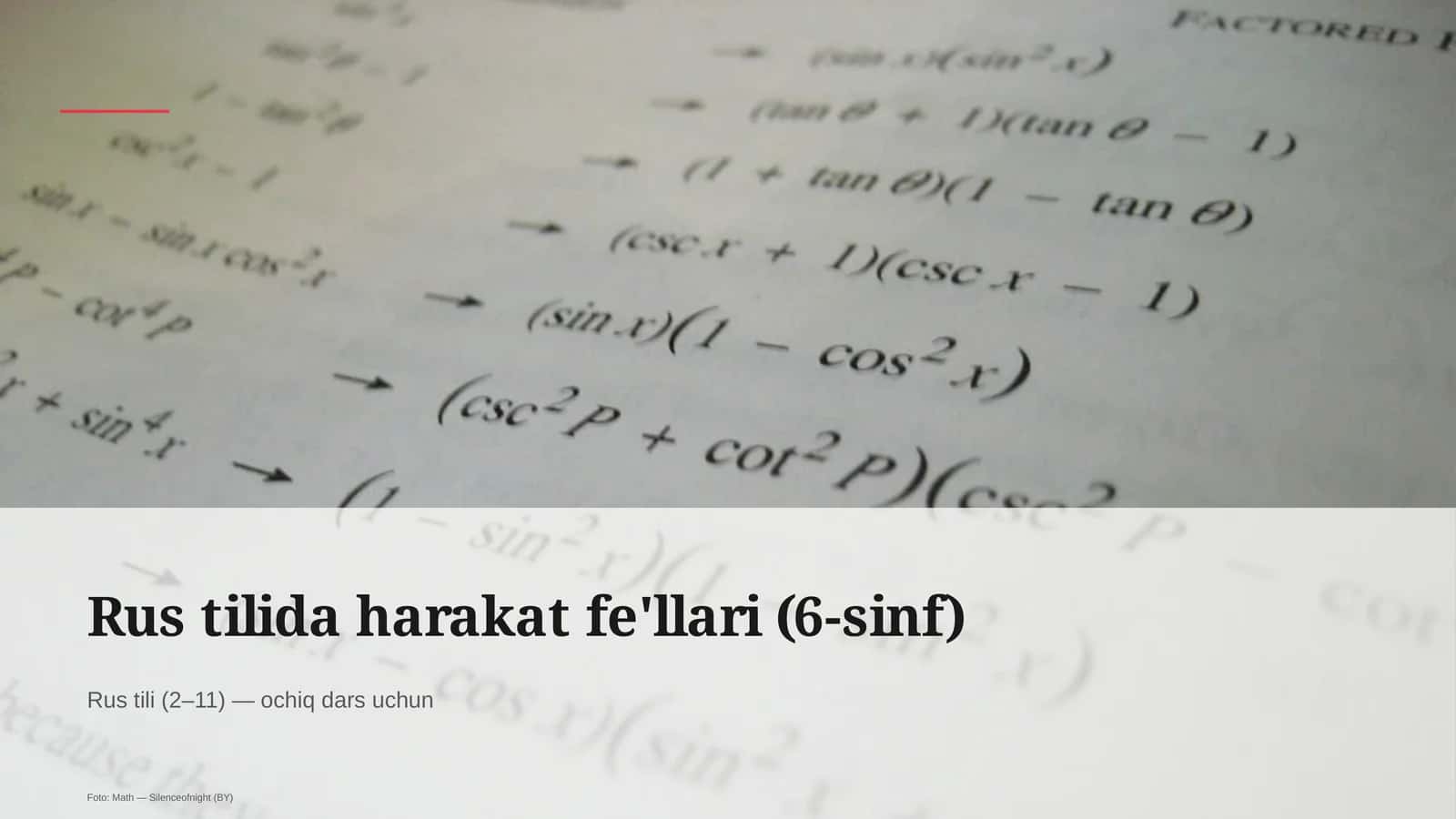 Rus tilida harakat fe'llari (6-sinf) 1