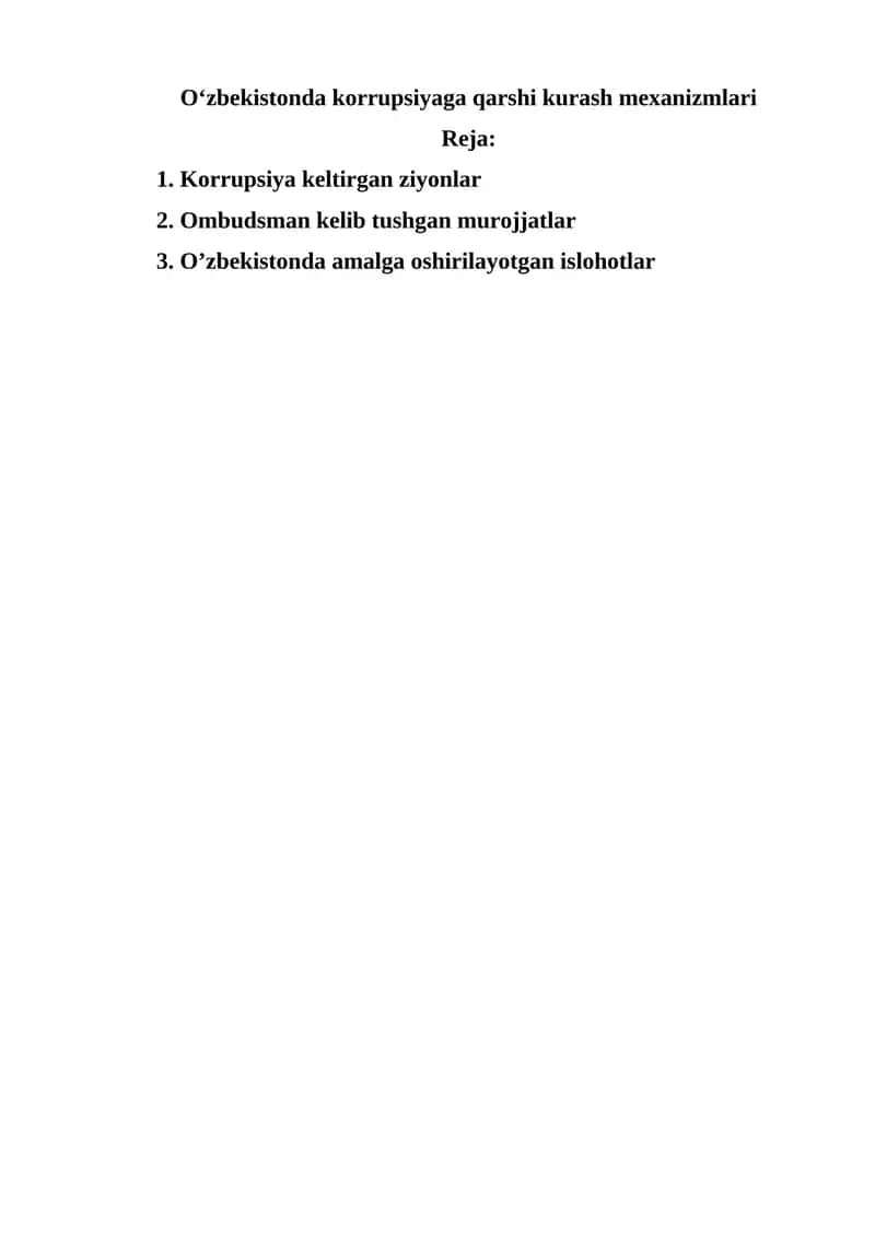 Korrupsiyaga qarshi kurash mexanizmlari 1