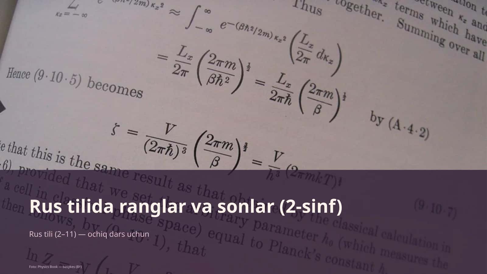 Rus tilida ranglar va sonlar (2-sinf) 1