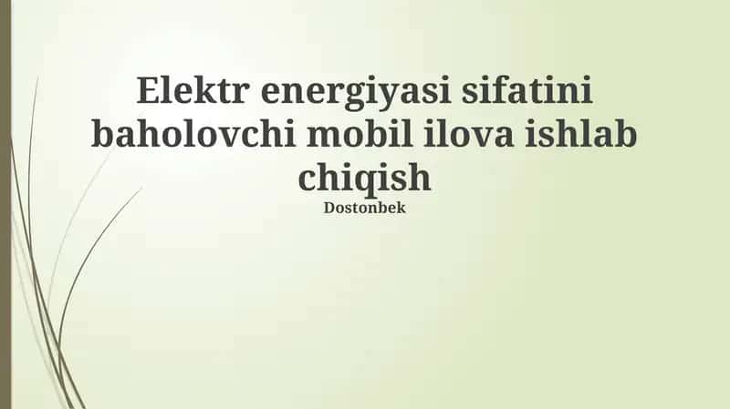 Elektr energiyasi sifatini baholovchi mobil ilova 1