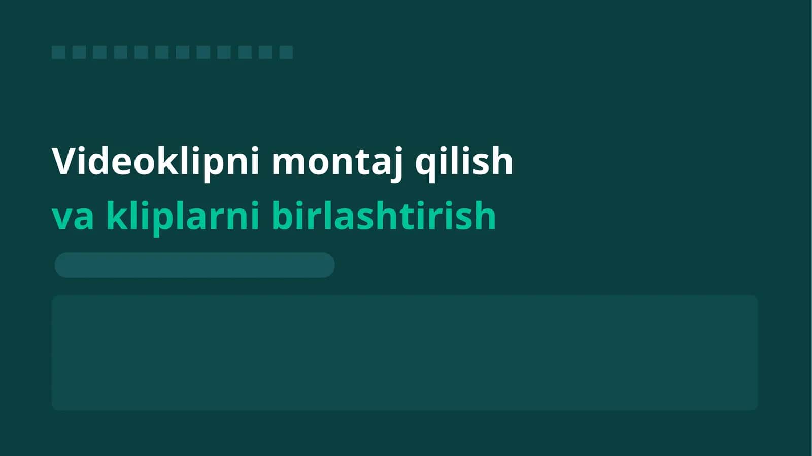 Videoklipni montaj qilish 1