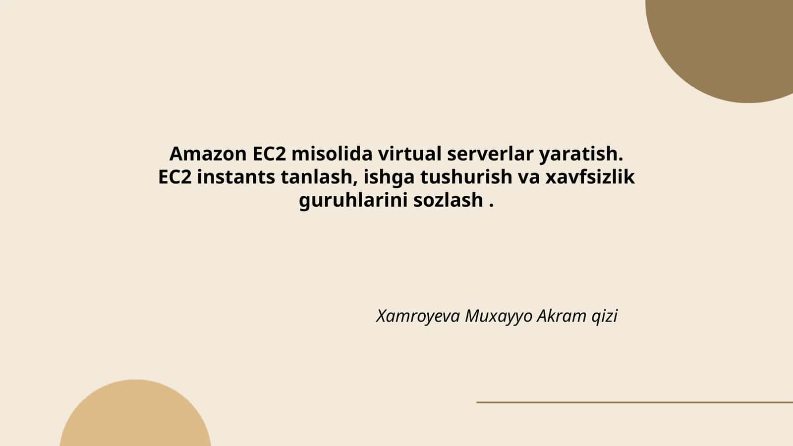Amazon EC2 virtual serverlar yaratish 1