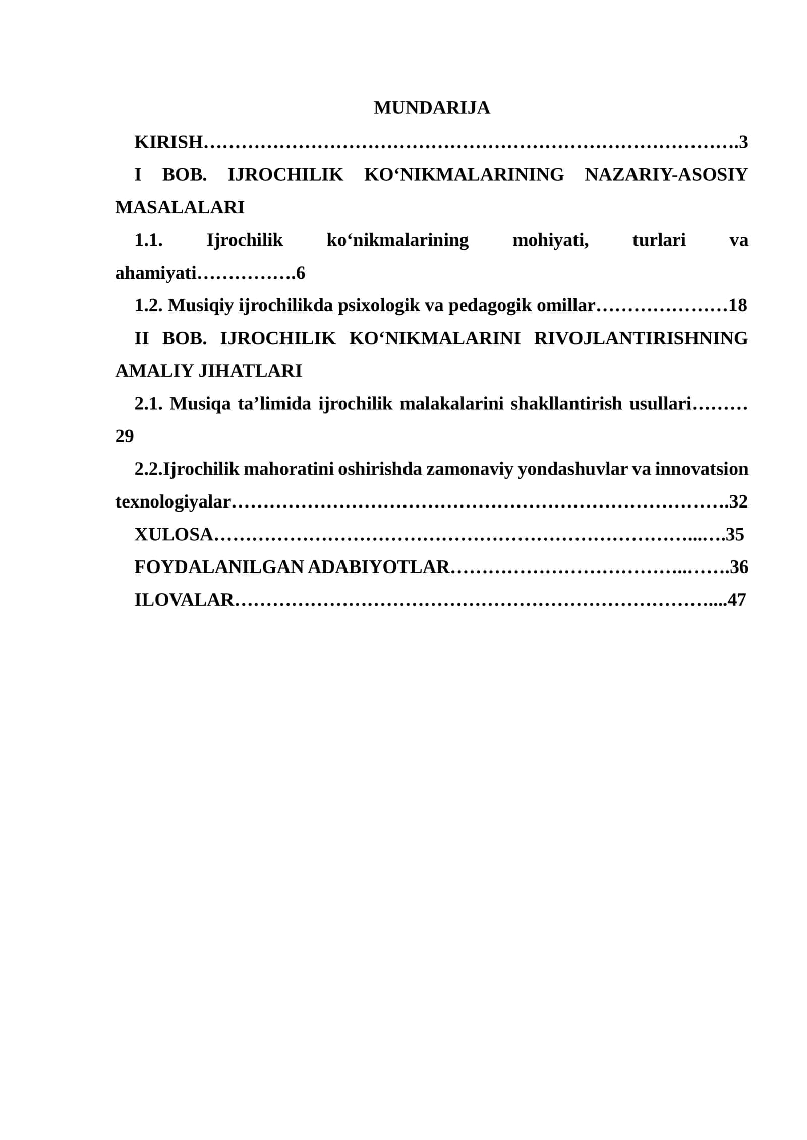 Ijrochilik ko‘nikmalarini  mukammallashtirish 1