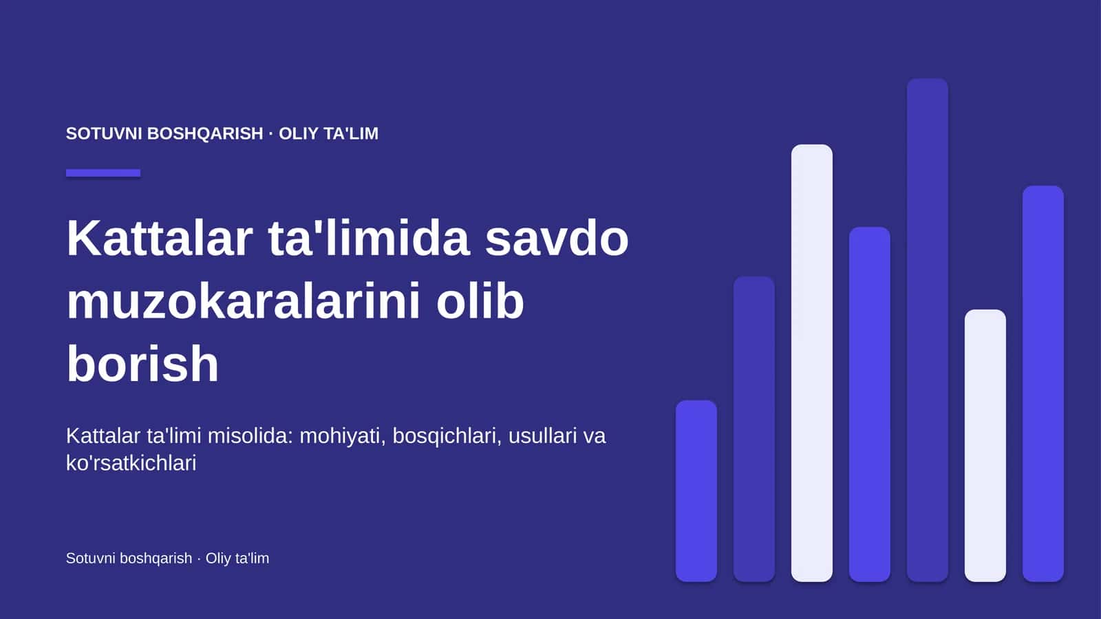 Kattalar ta'limida savdo muzokaralarini olib borish 1