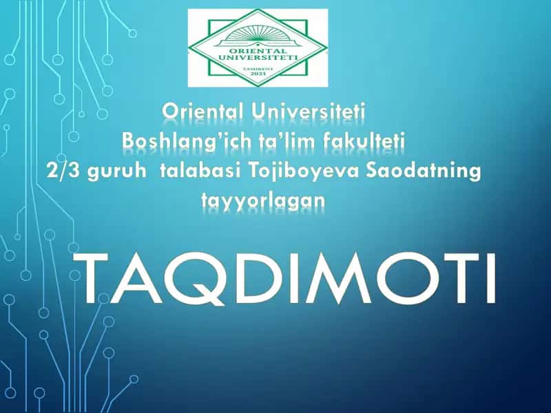 Masofaviy ta’lim 1