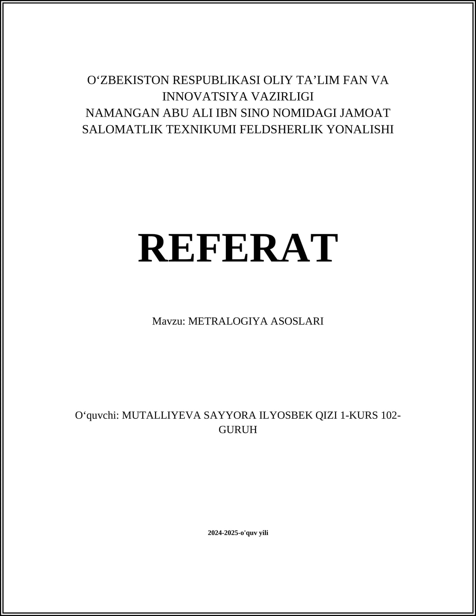 METRALOGIYA ASOSLARI 1