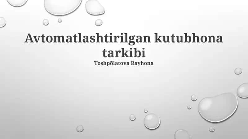 Avtomatlashtirilgan kutubhona tarkibi 1