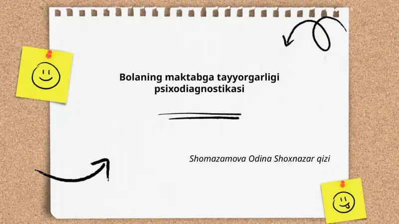 Bolaning maktabga tayyorgarligi psixodiagnostikasi 1
