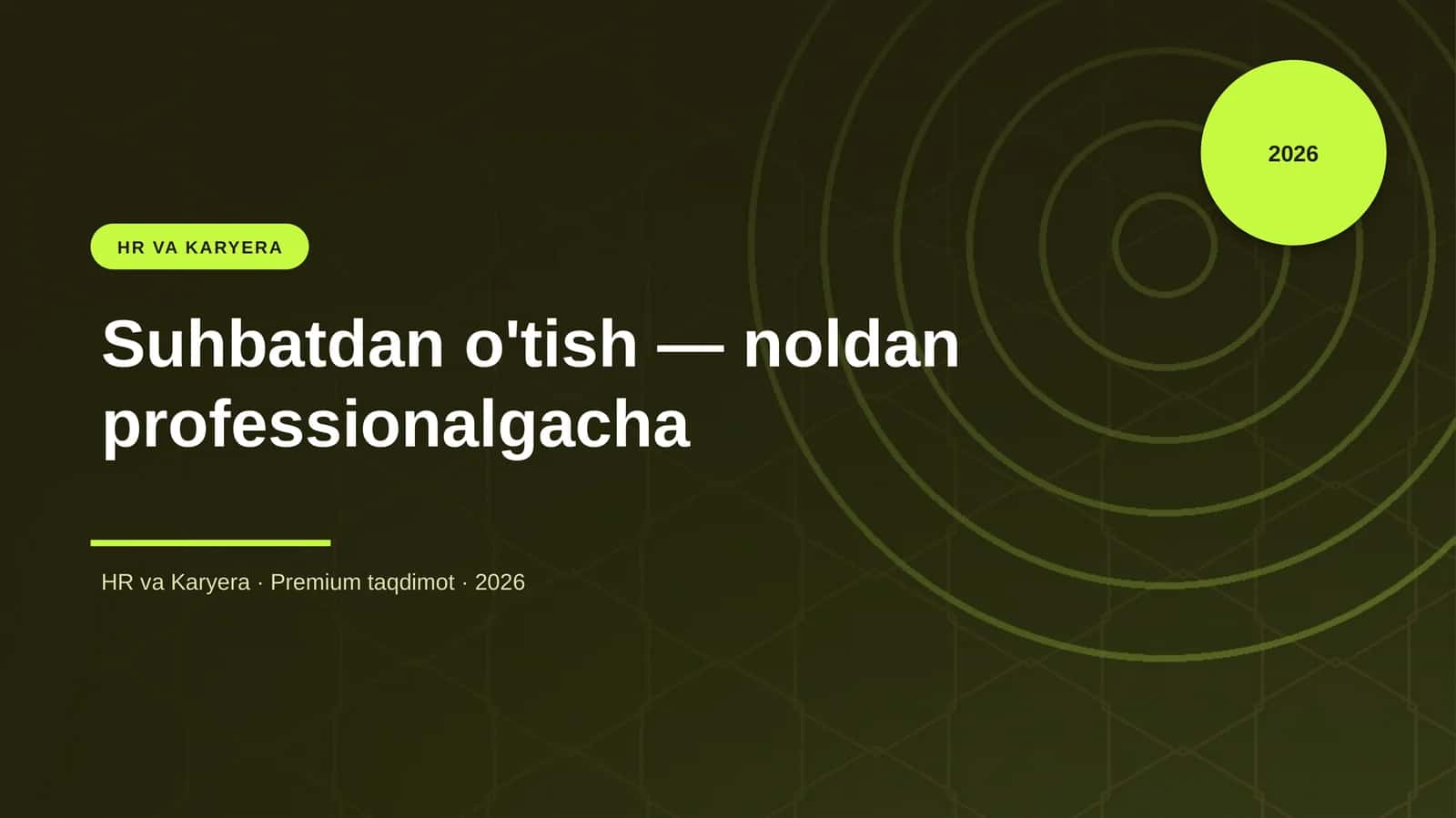 Suhbatdan o'tish — noldan professionalgacha 1