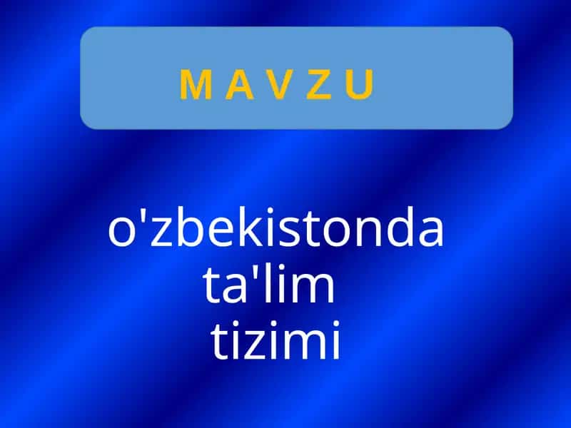 Xalq ta'limi tizimi respublikamiz ijtimoiy-iqtisodiy va madaniy rivojlantirishda ustuvor soha 1
