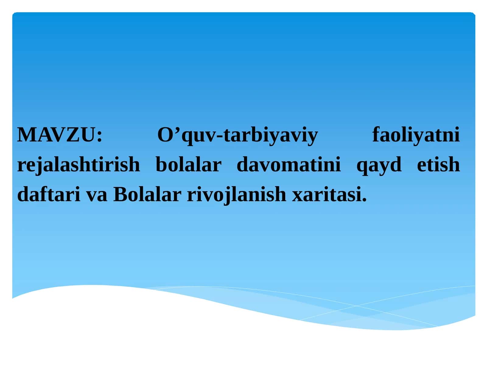 O’quv-tarbiyaviy faoliyatni rejalashtirish bolalar davomatini qayd etish daftariva Bolalar rivojlanish xaritasi 1