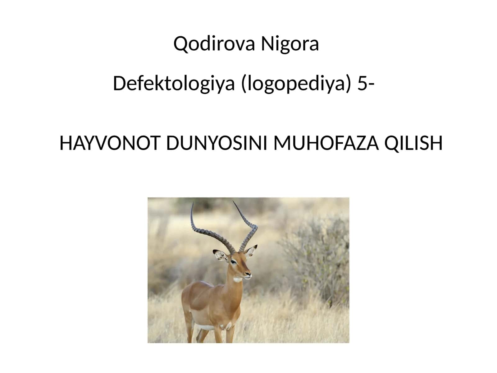 Hayvonot dunyosini muhofaza qilish 1