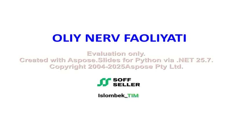 Oliy nerv faoliyati 1