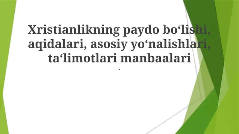 Xristianlik ta'limoti 1