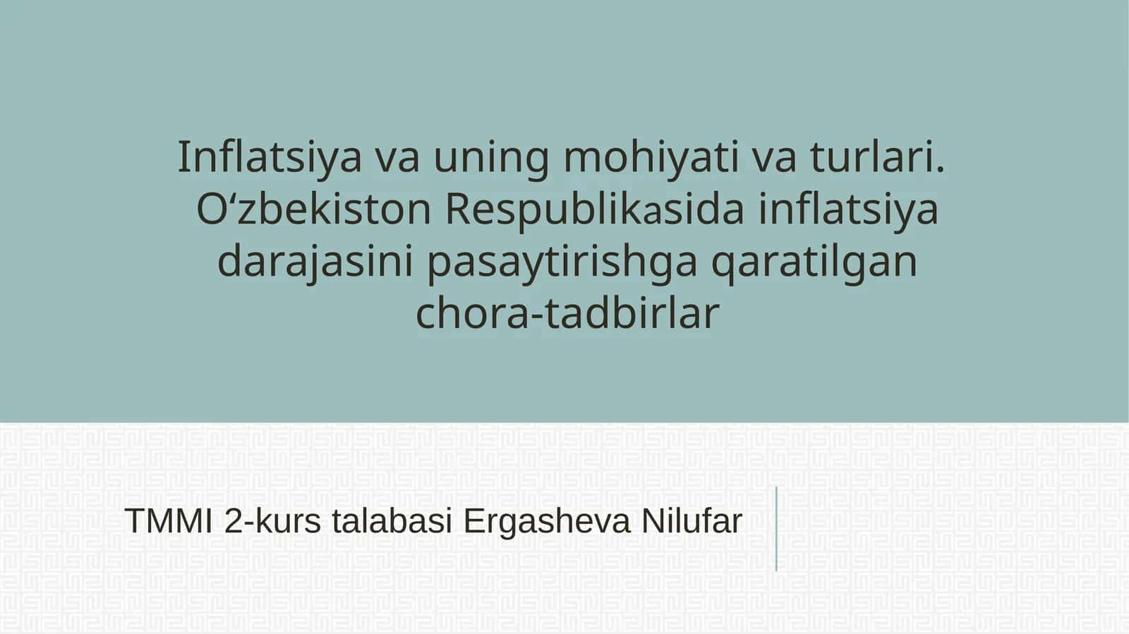 Inflatsiya va uning mohiyati va turlari 1
