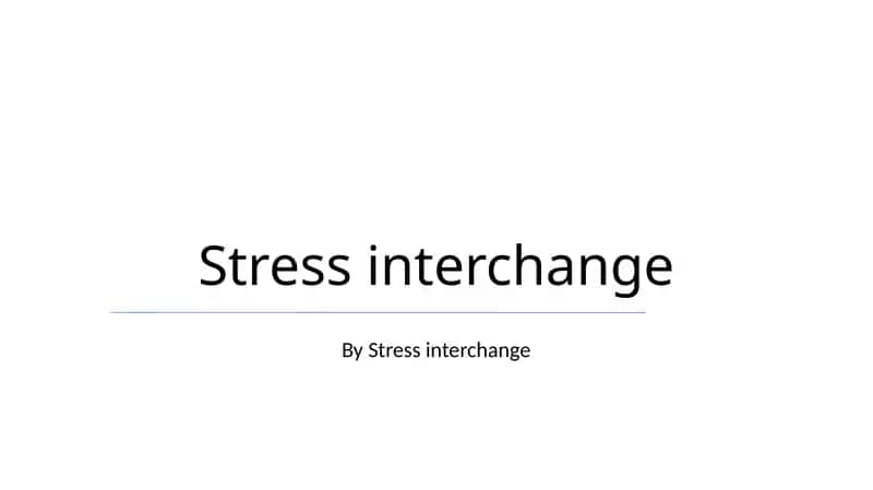 Stress Interchange 1