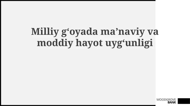Milliygʻoyadamaʼnaviyvamoddiyhayotuygʻunligi 1