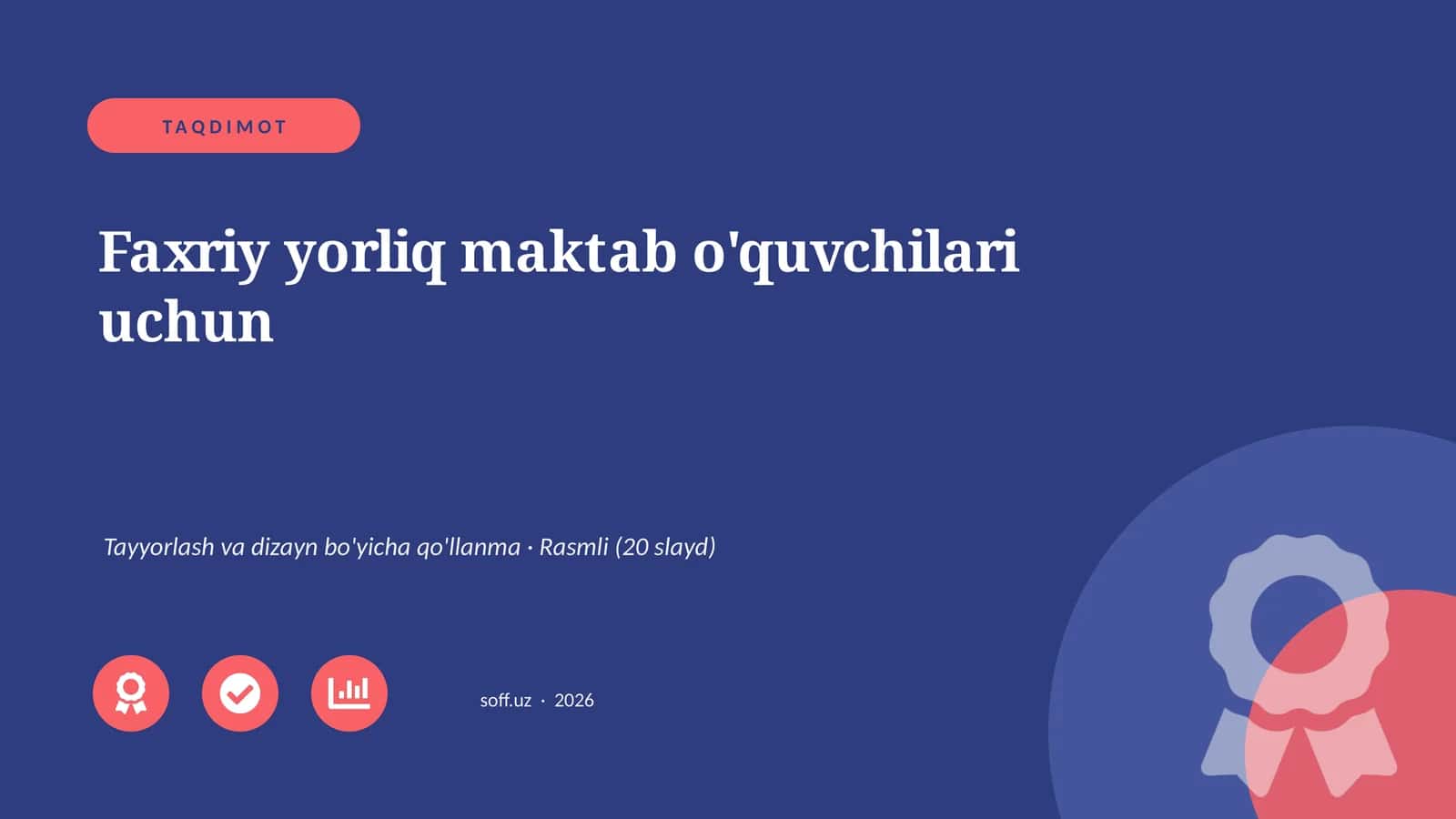 Faxriy yorliq maktab o'quvchilari uchun 1