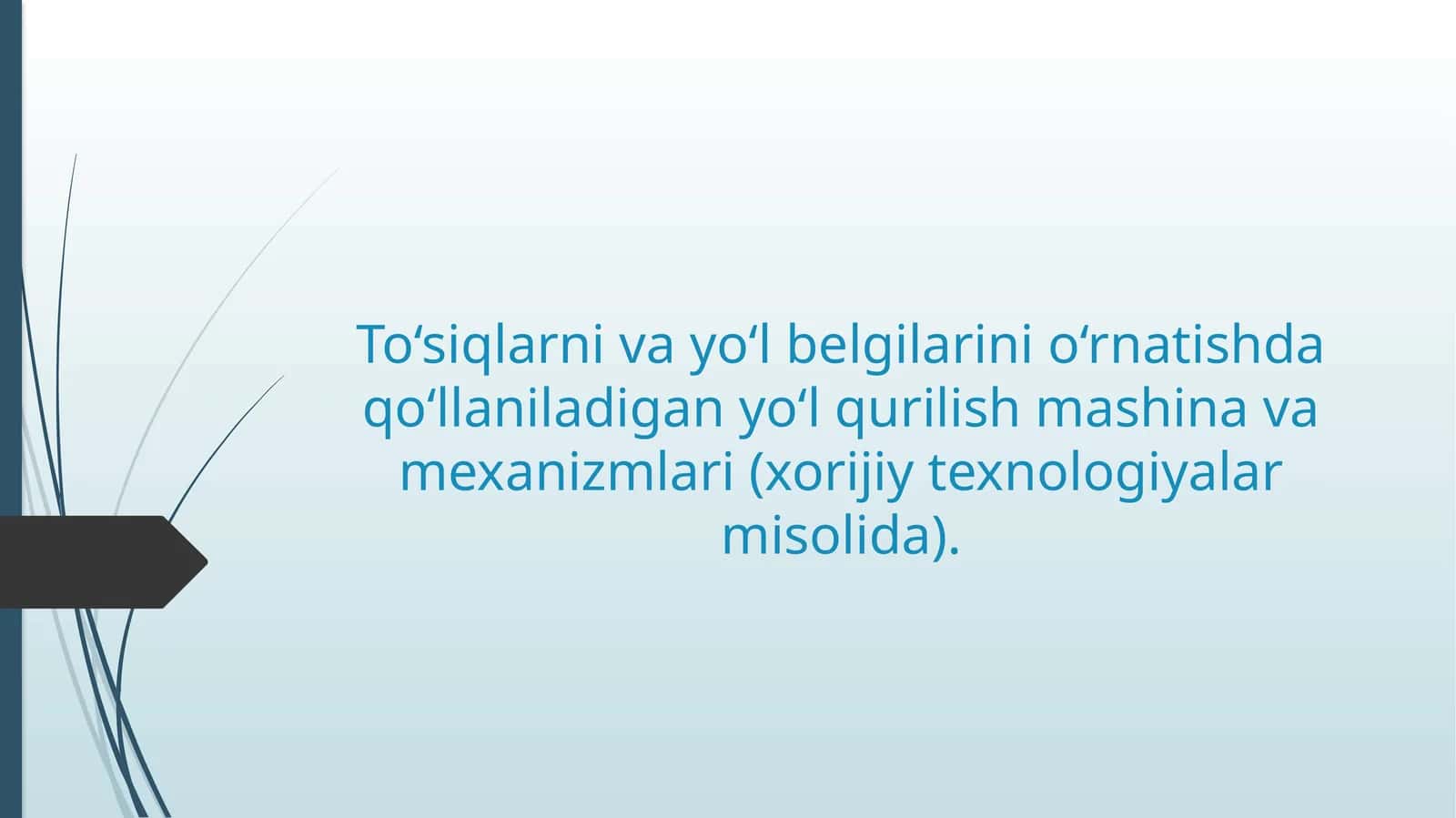 To‘siqlarni va yo‘l belgilarini o‘rnatishda qo‘llaniladigan yo‘l qurilish mashina va mexanizmlari (xorijiy texnologiyalar misolida) 1