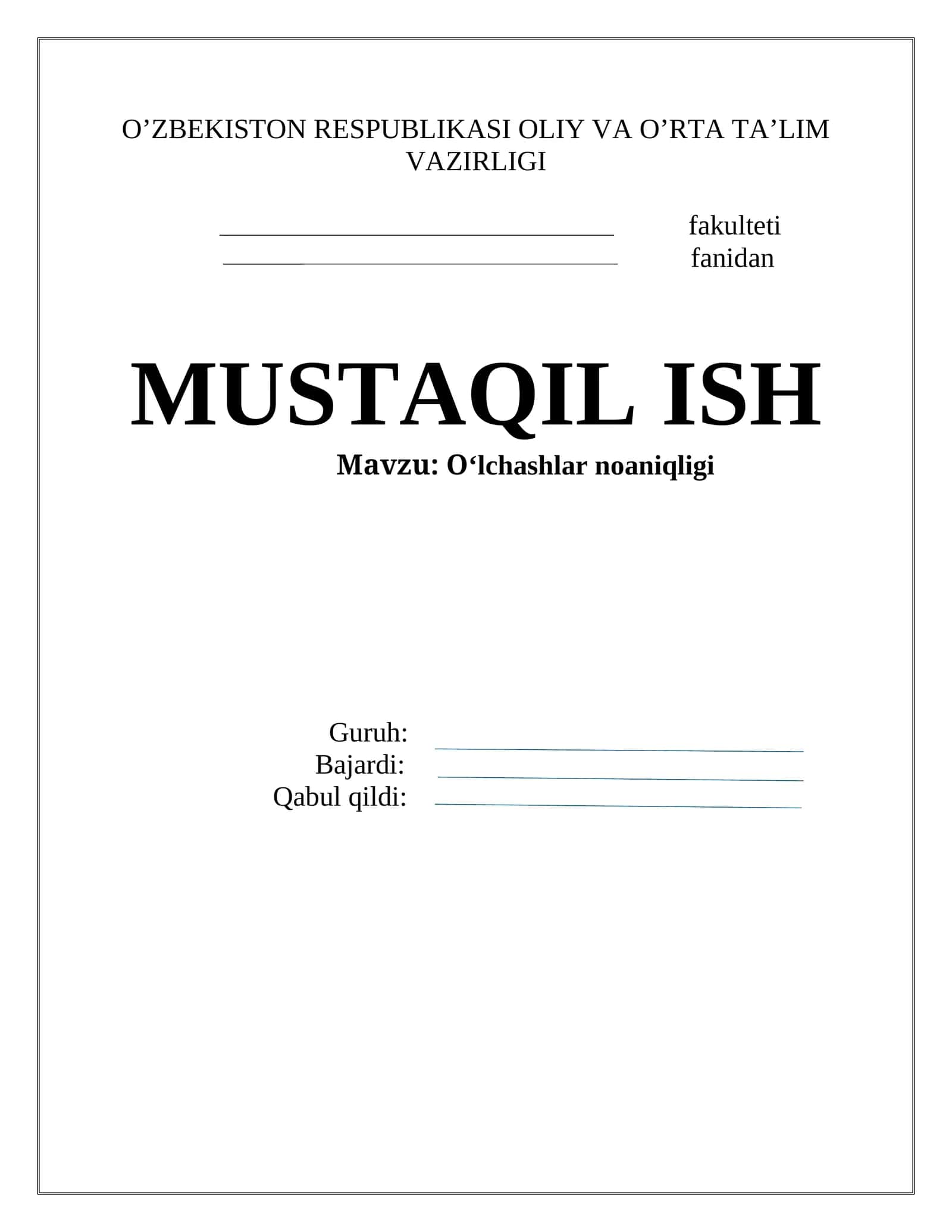 O‘lchаshlаr nоаniqligi 1
