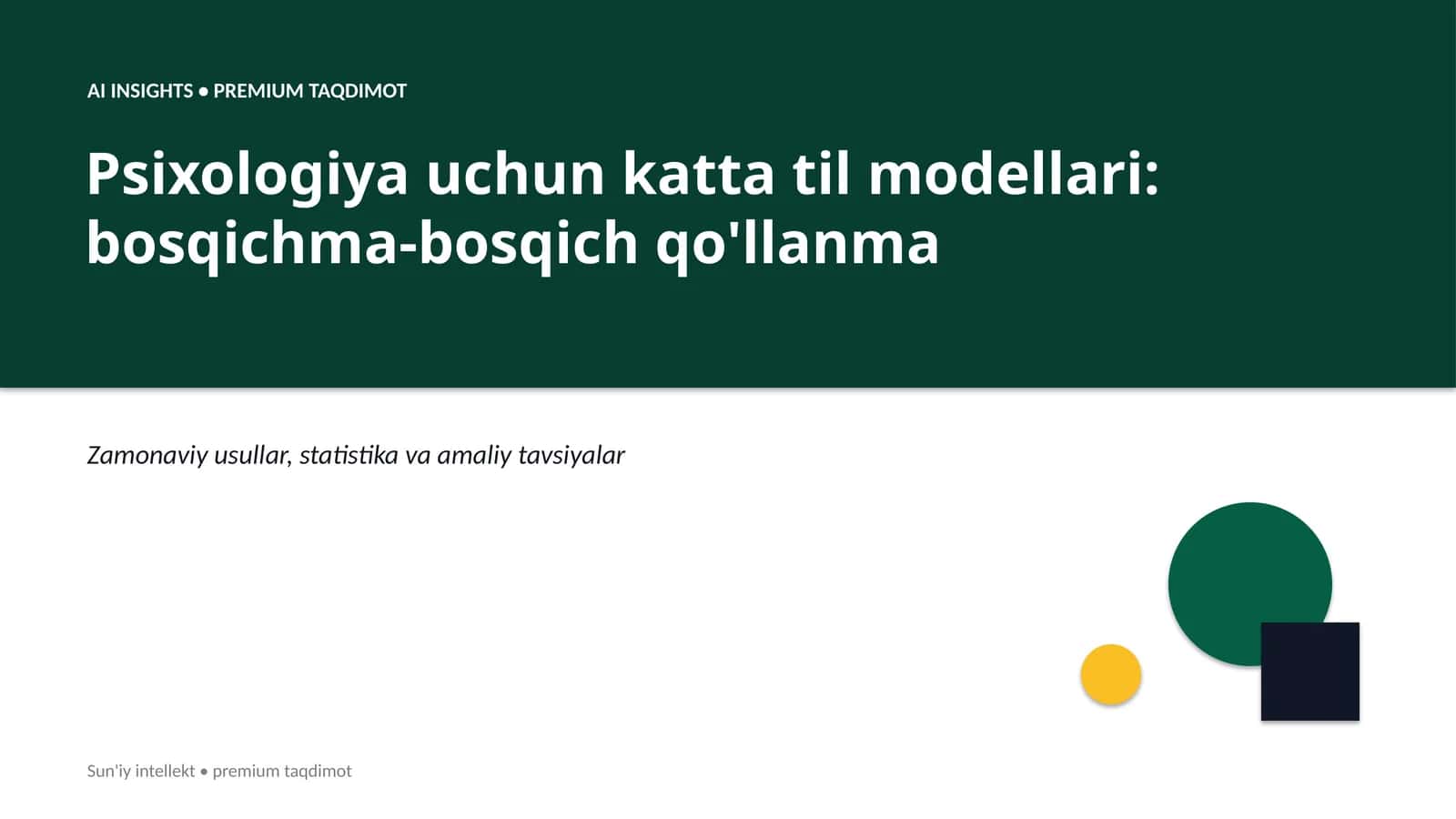 Psixologiya uchun katta til modellari: bosqichma-bosqich qo'llanma 1