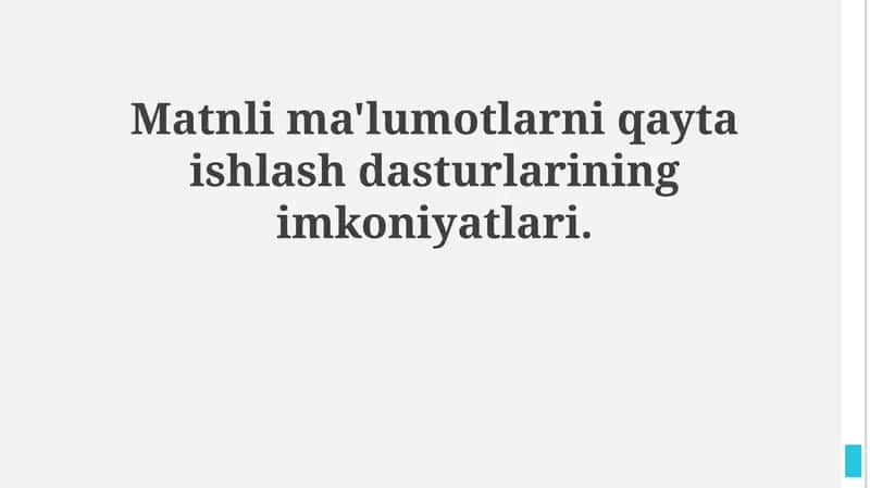 Matnni qayta ishlash dasturlari 1