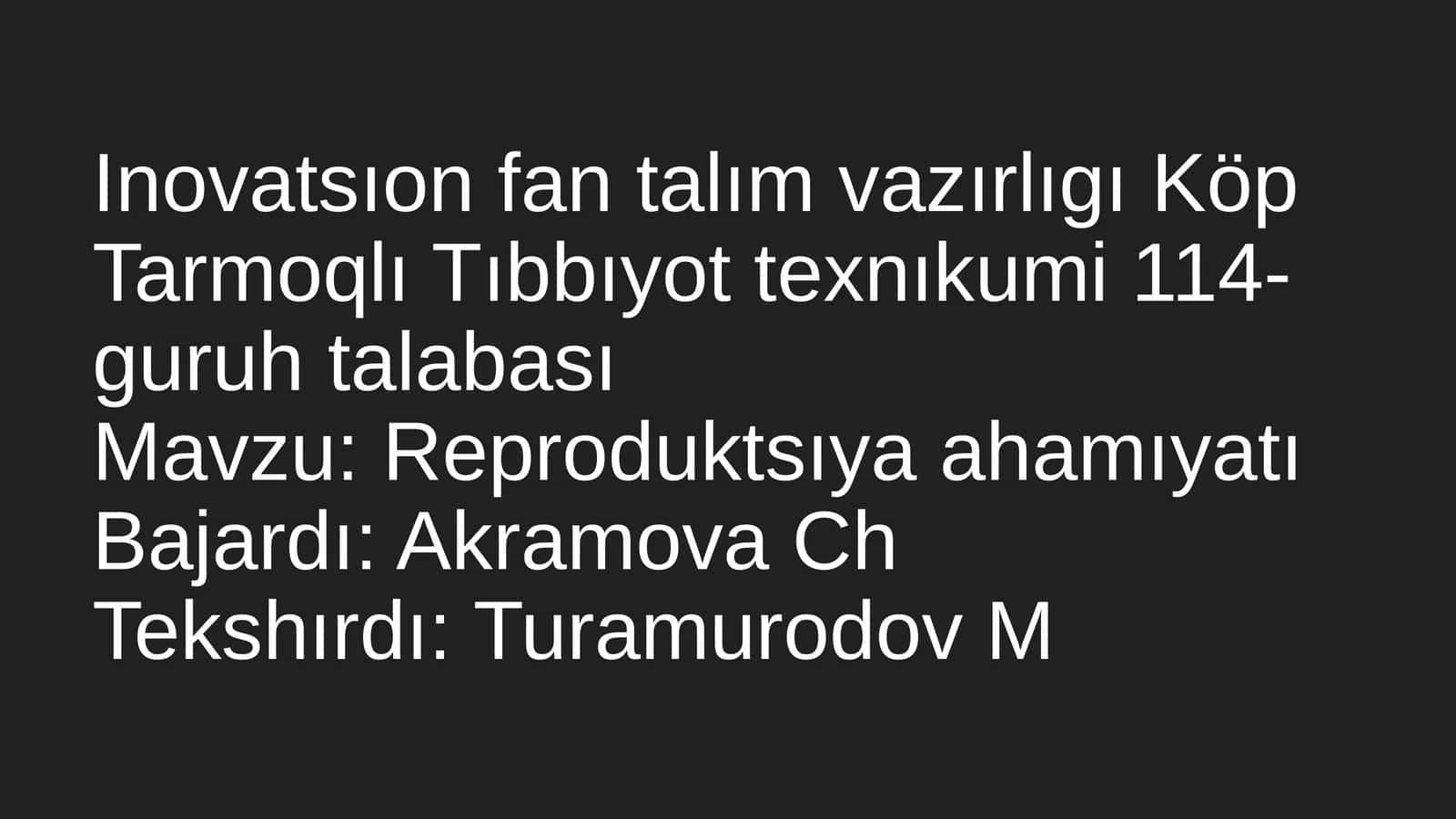 Reproduktsıya ahamıyatı 1