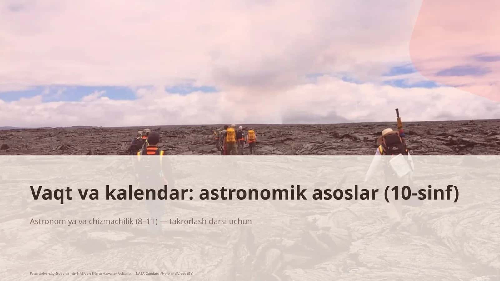 Vaqt va kalendar: astronomik asoslar (10-sinf) 1