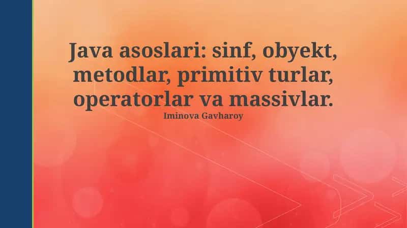 Java asoslari 1