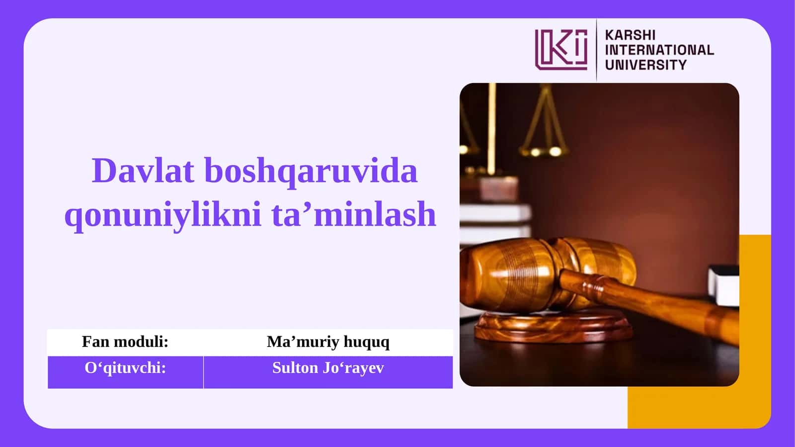 Davlat boshqaruvida qonuniylikni ta’minlash 1